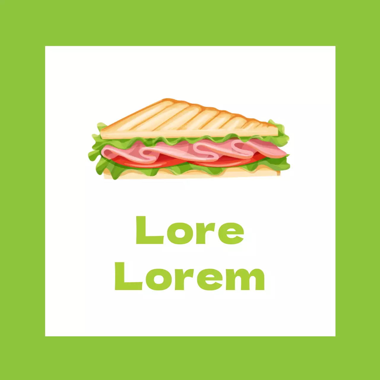 Grüne Illustration sauberes Restaurant Sandwich Förderung