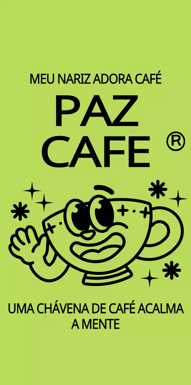 Caneca de café gira e moderna em estilo de personagem verde-limão e preto para artigos de café