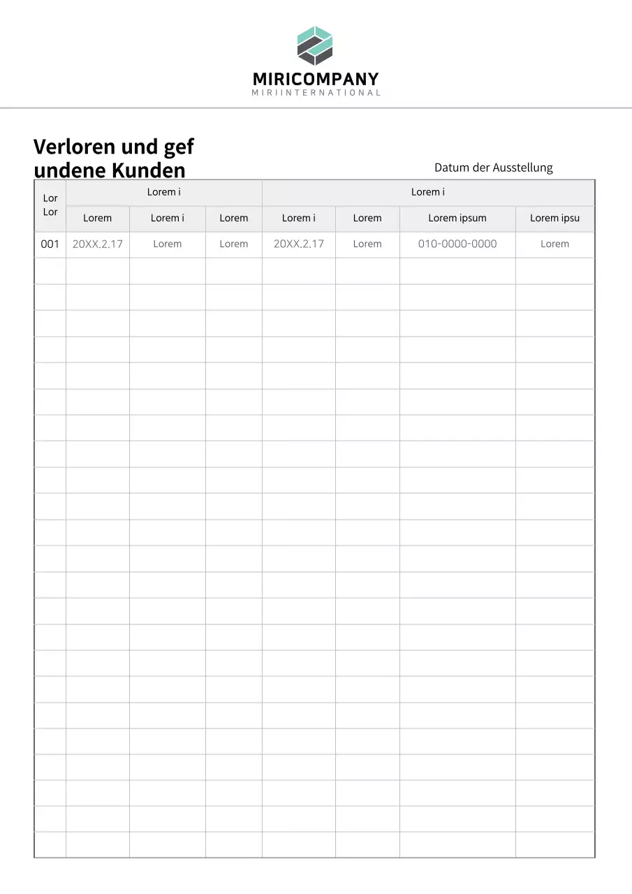 Einfache Dokumentationsvorlage für Fundsachen