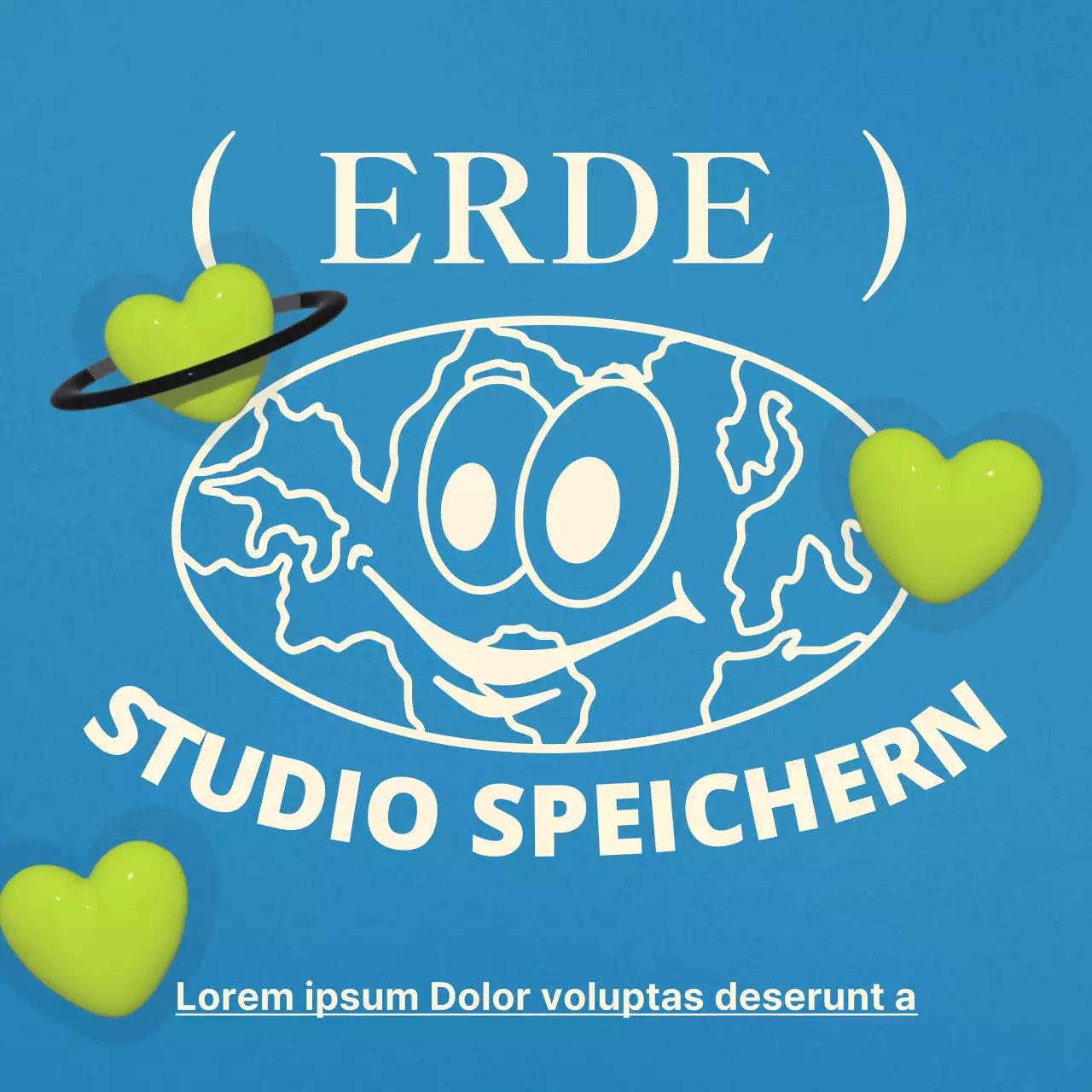 Eine niedliche, hellblaue Umweltbotschaft