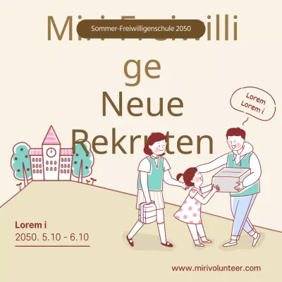 Freiwilligeneinsätze im Sommer auf beigefarbenem Hintergrund