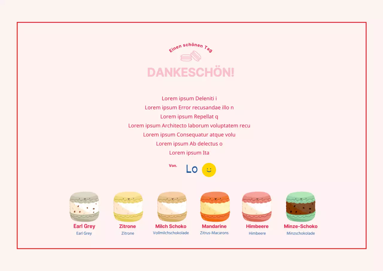 Macaron-Dessert in Rosa-Rot