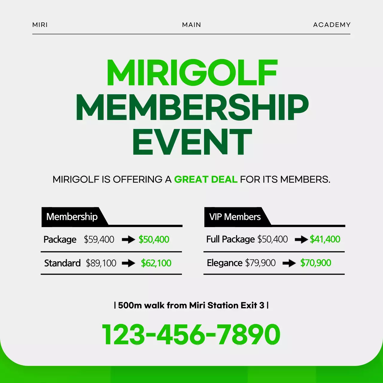 Green Modern Golf Guide Instagram Carousel