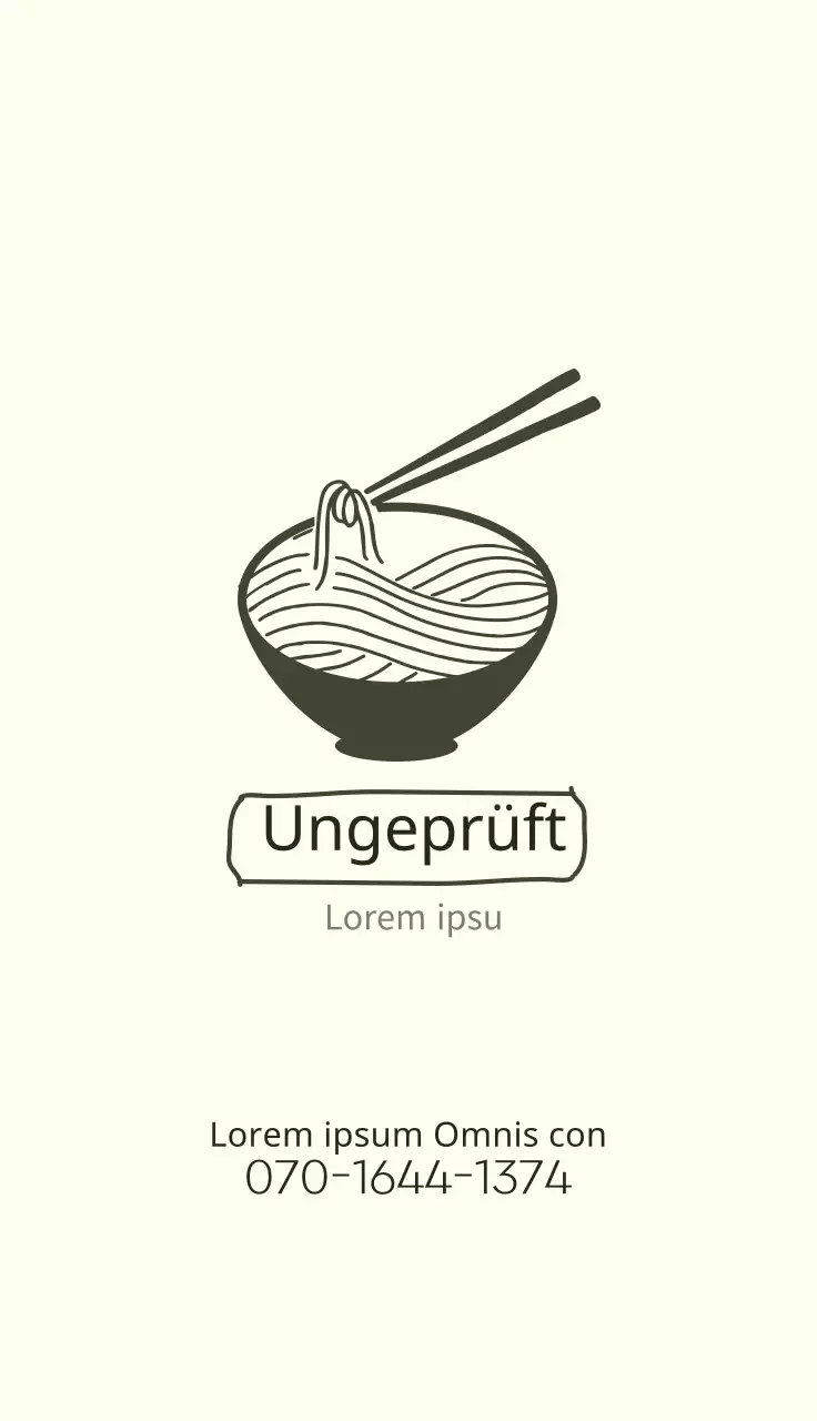 Elfenbeinfarbene illustrierte Logo-Catering-Visitenkarte