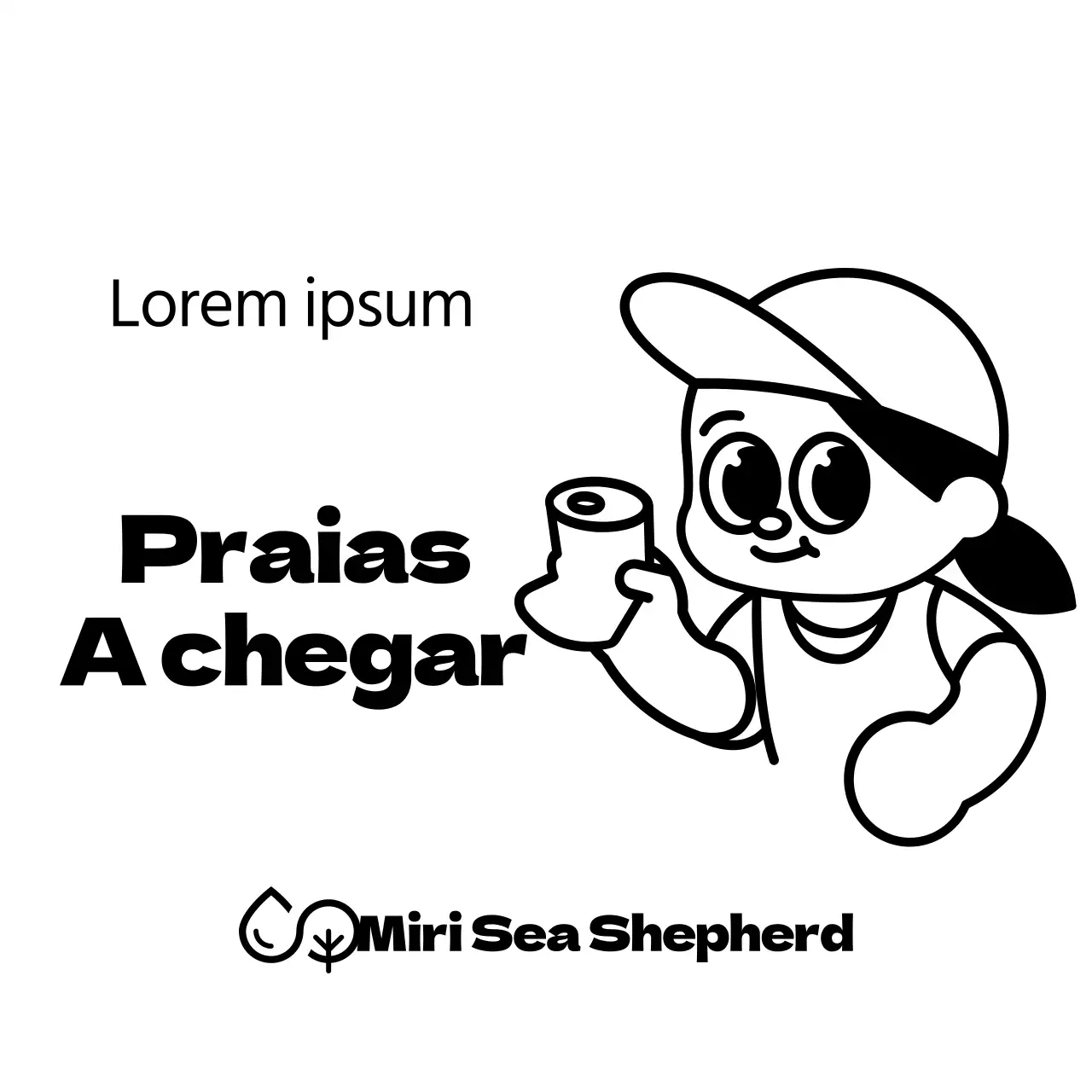 Uma combinação de personagens engraçadas e estilo de texto para promover e informar o trabalho voluntário das organizações de conservação marinha