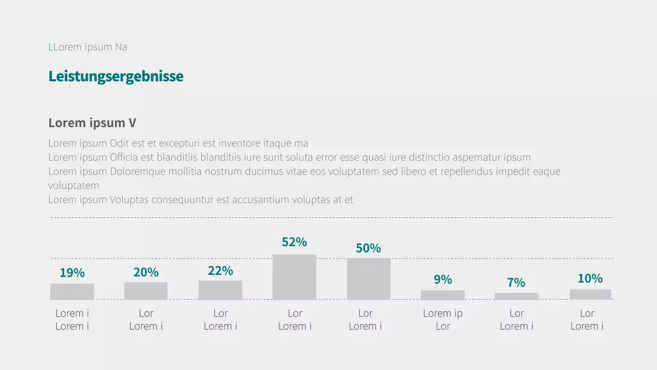 Säulendiagramm-Infografik mit grauem und türkisem Konzept
