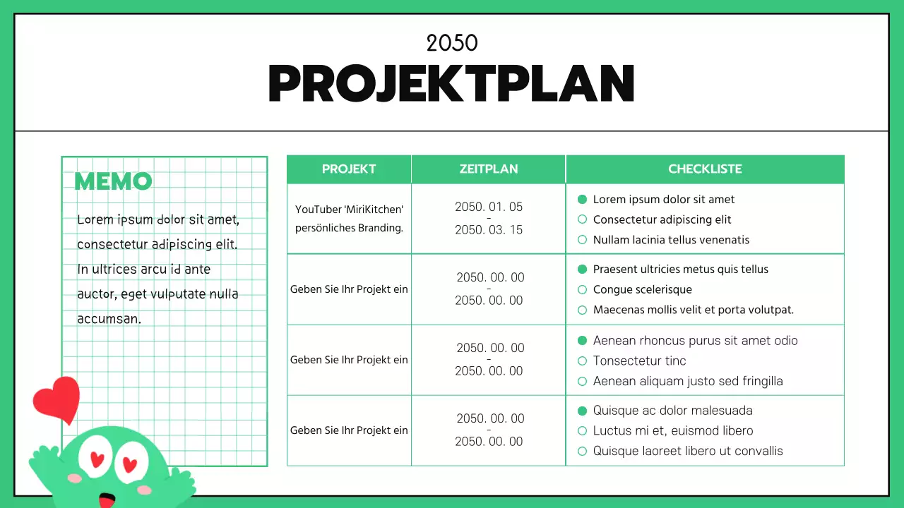 Business GoodNotes mit mintfarbenen schwarzen Linien