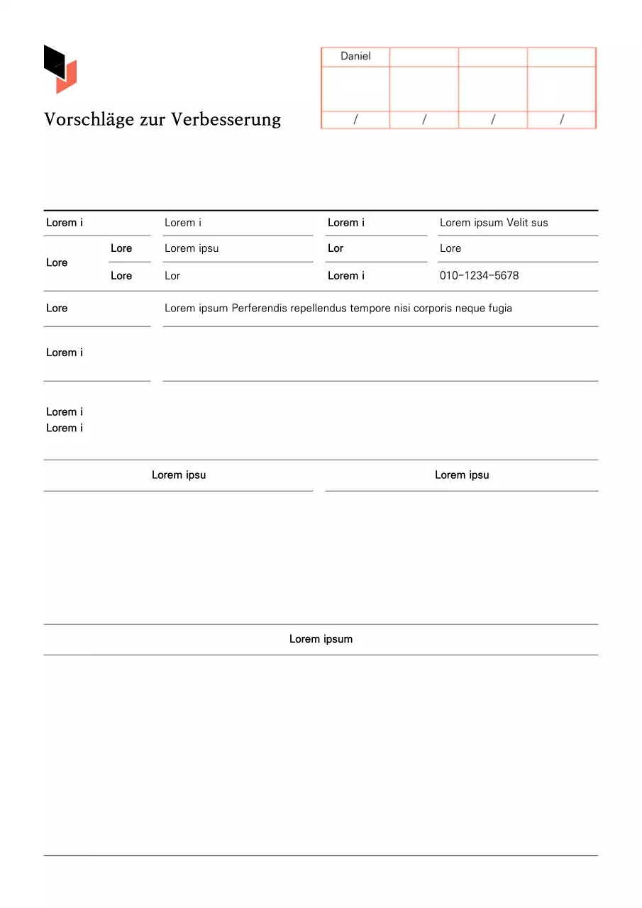 Ein sauberer, weiß-beiger Vorschlag zur Verbesserung der Geschäftslage