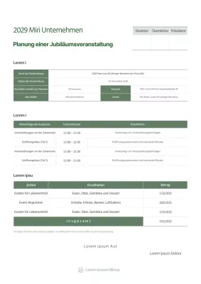 Planung von Unternehmensveranstaltungen in Grün