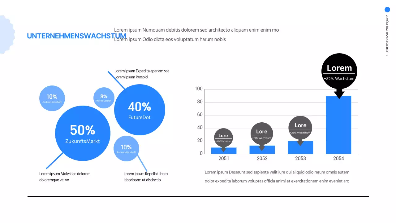 Einfache Online-Präsentation der Jobbörse in Blau und Weiß