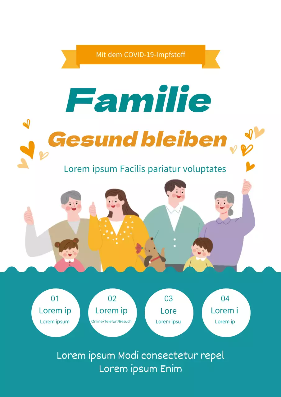 Blaue und gelbe Illustration sauber Impfstoff Förderung