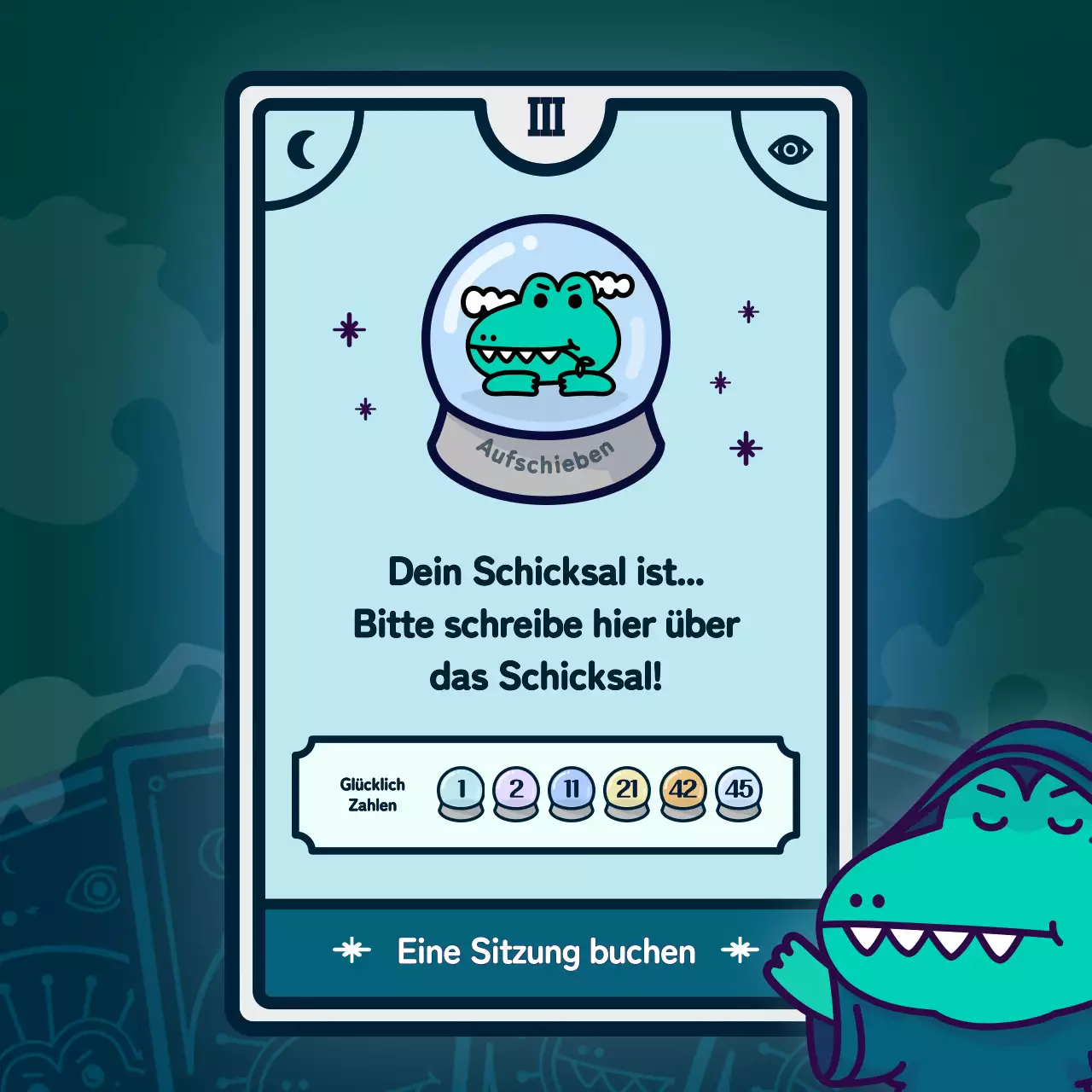 Tarotkarten-Psychologietest mit einem lila Charakterkonzept