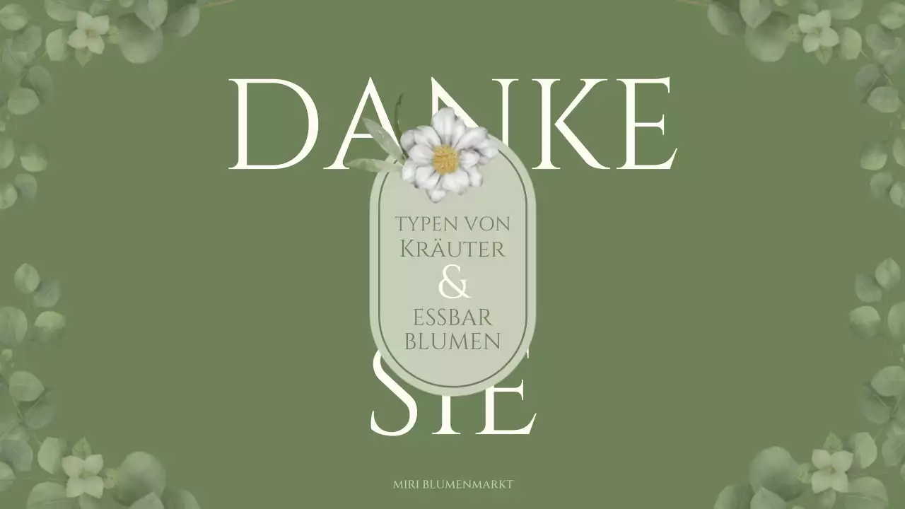 Wissenswertes über essbare Blumen und Kräuter mit einem grünen, gefühlvollen Aquarellthema