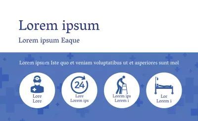 Blaues einfaches Symbol Pflegeheim-Etikett