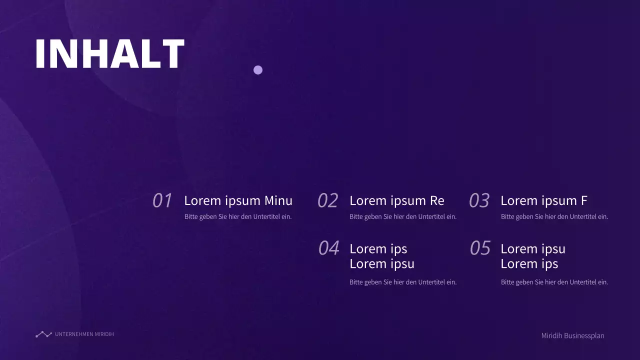 Geschäftsplan mit einem lila Farbverlaufs-Konzept