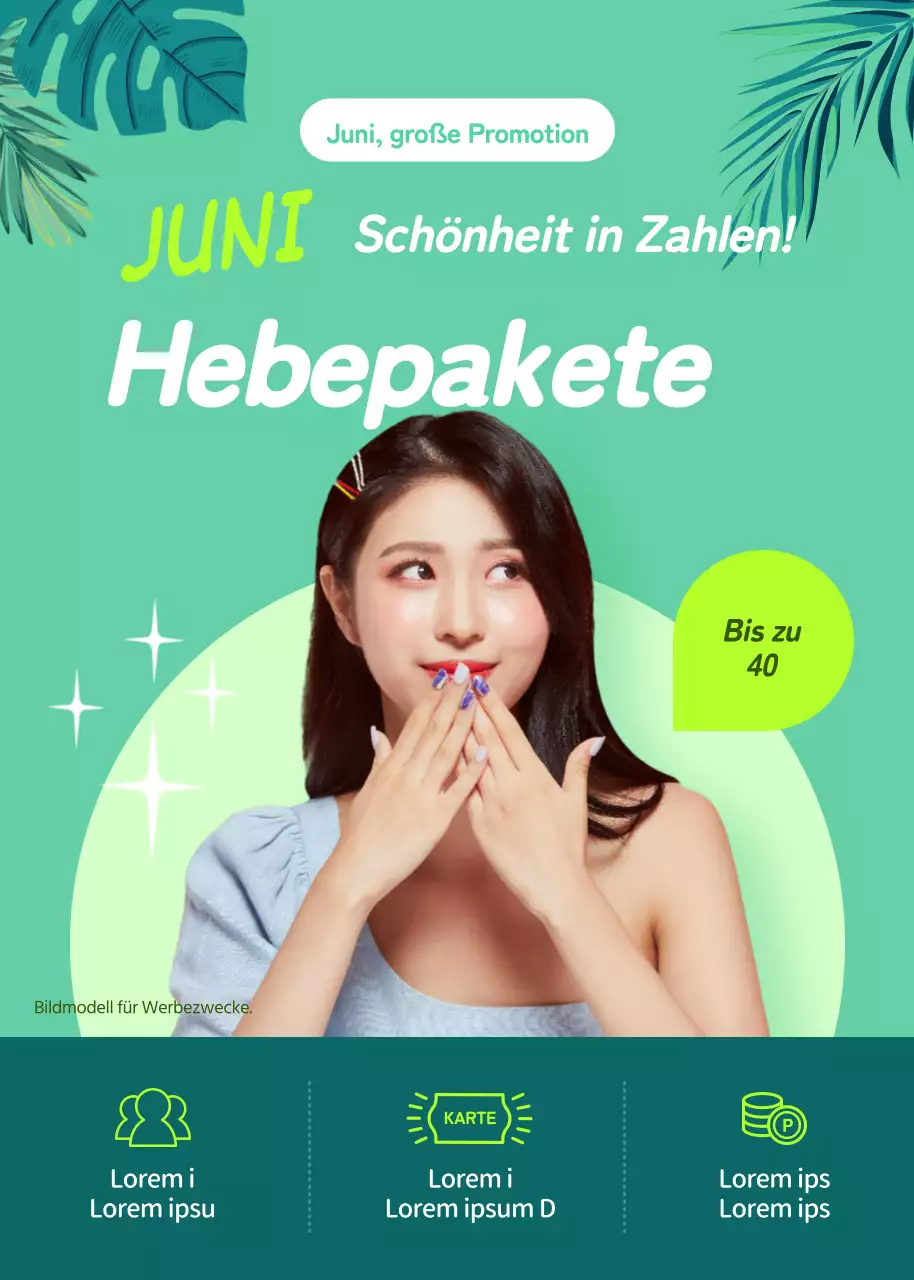 Türkis Juni Sommer Lifting Paket EventPopup