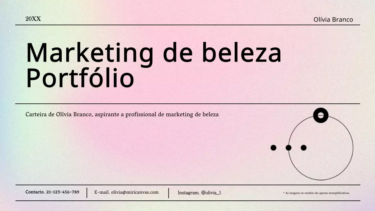 Uma luxuosa carteira de marketing de beleza em roxo e azul