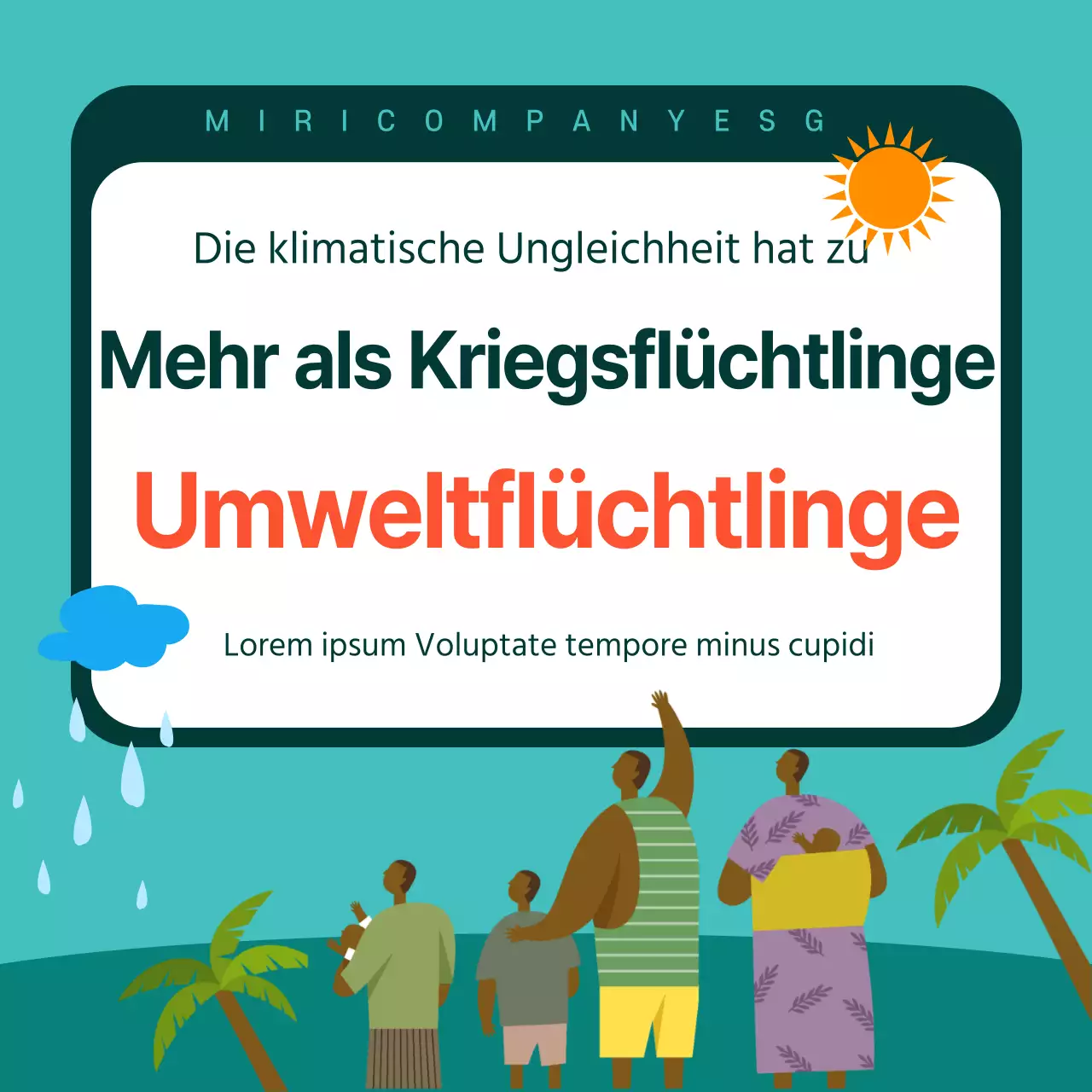 Grüne, beschreibende Umweltflüchtlinge