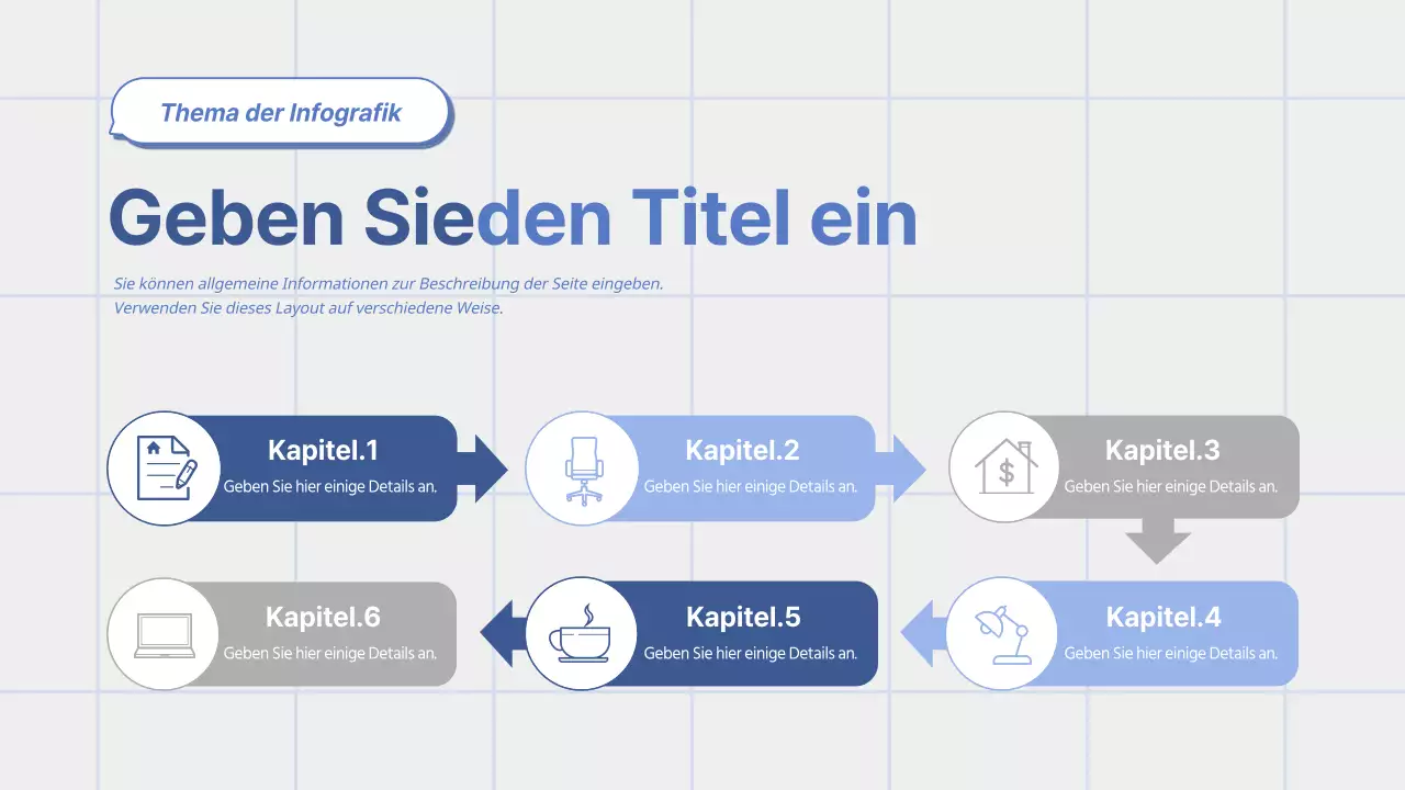 Niedlicher Konzeptzeitplan in Blau und Grau