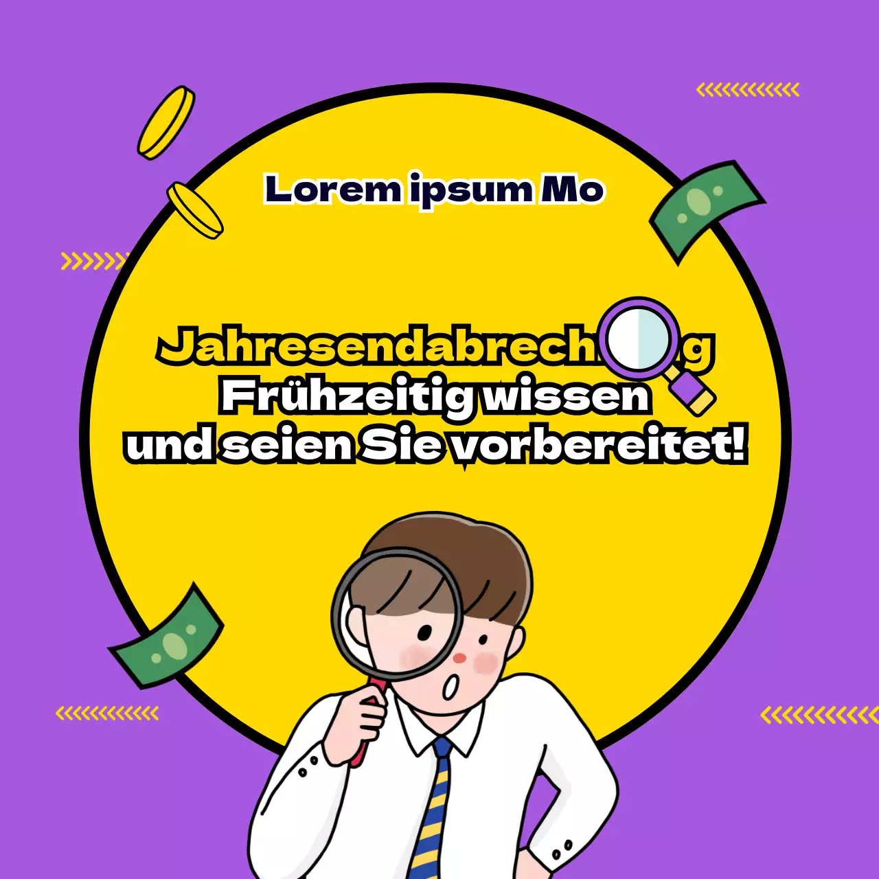 Versöhnung zum Jahresende mit niedlichen lila und gelben Illustrationen