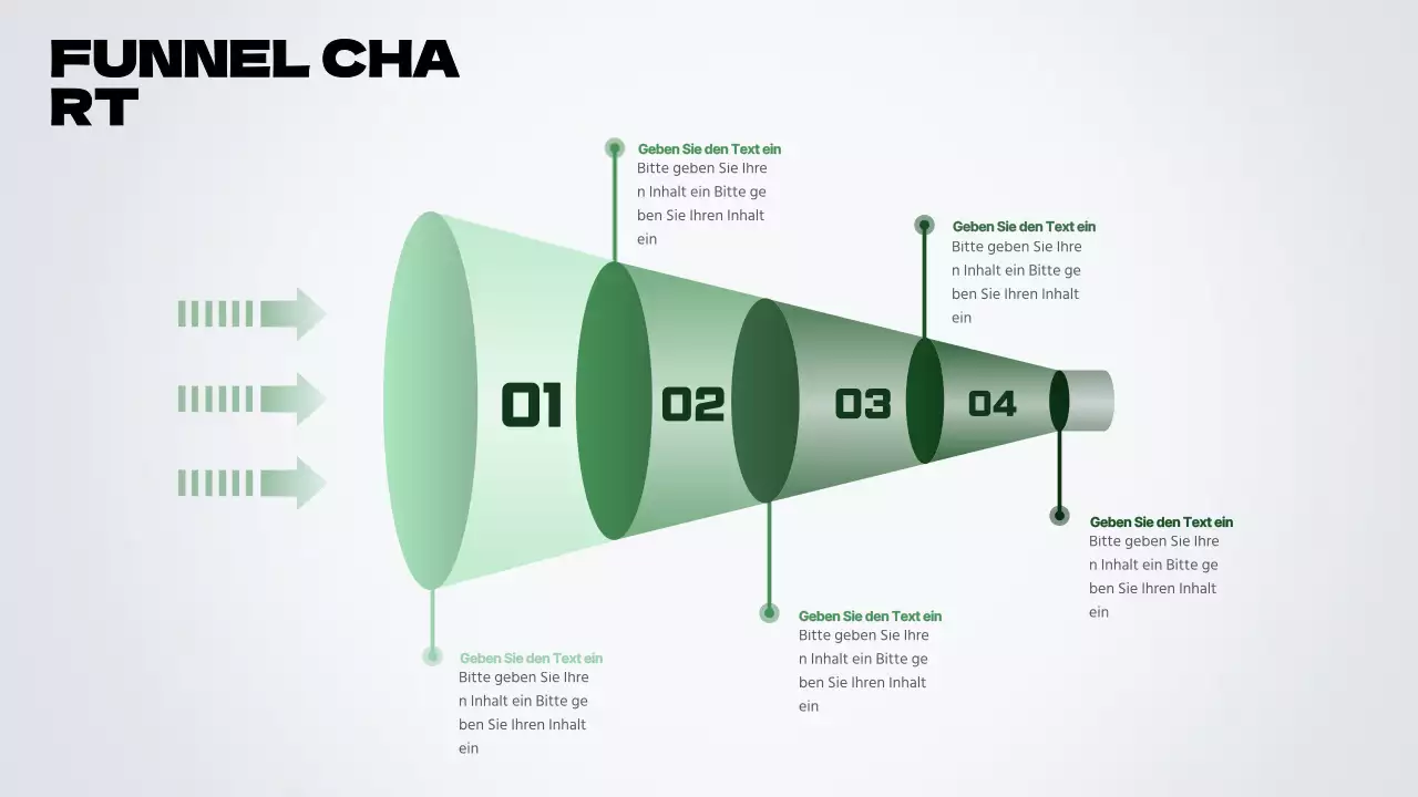 Grüner, dreidimensionaler Trichter