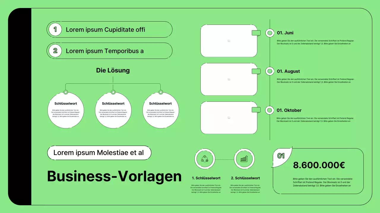 Business-Illustration mit einfachen Linien in Grün