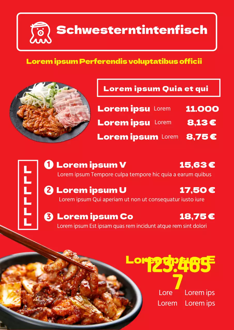 Rotes Logo FotoHervorgehobenes Kostprobenmenü