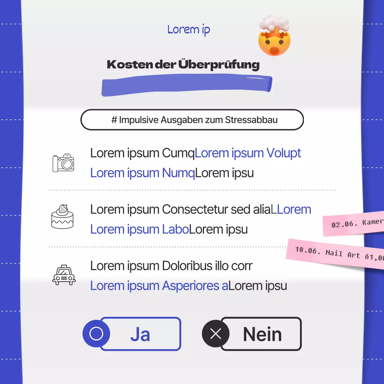 Blauer und schwarzer Gesetzentwurf für Mehrausgaben