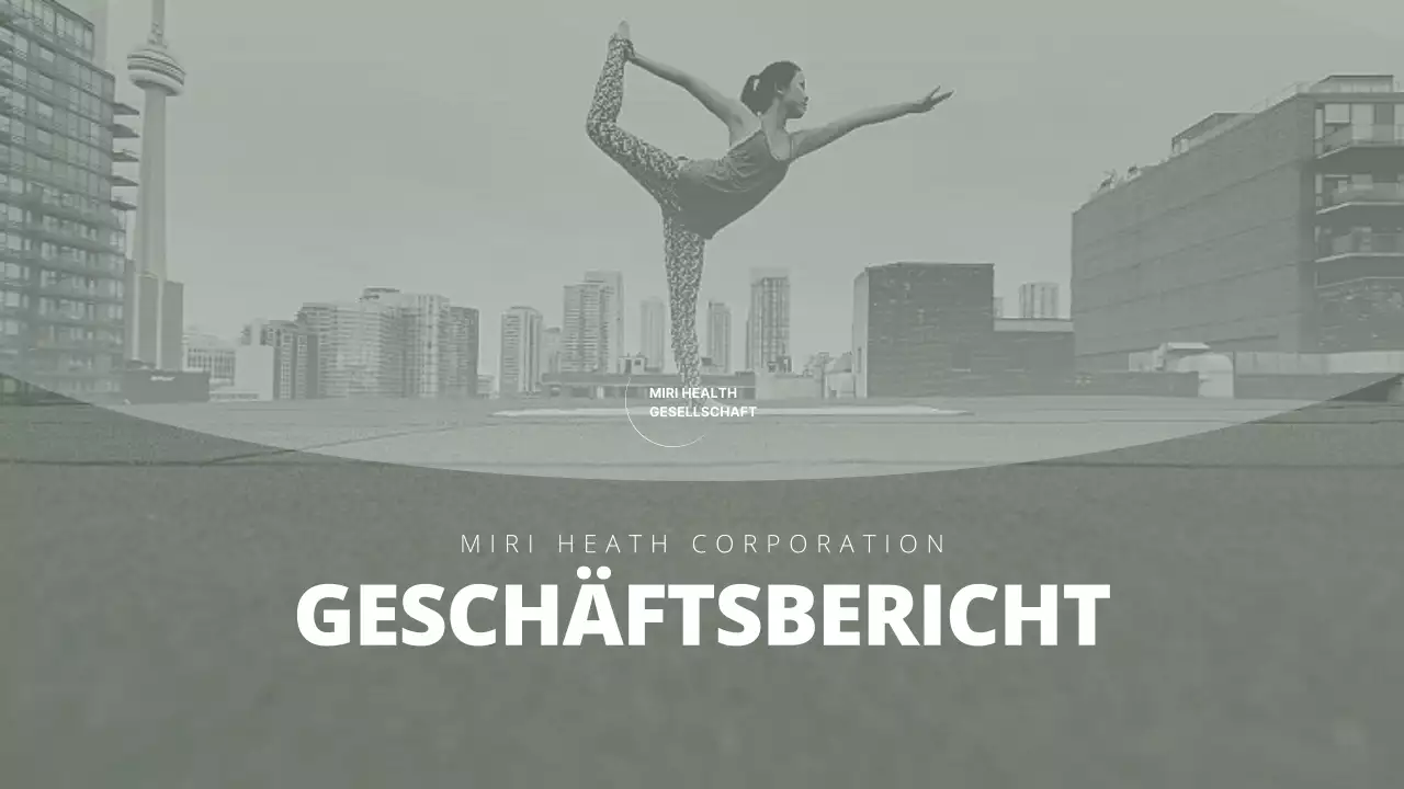 Ruhiger und sauberer Geschäftsbericht eines Gesundheitsunternehmens in dunklen Grüntönen