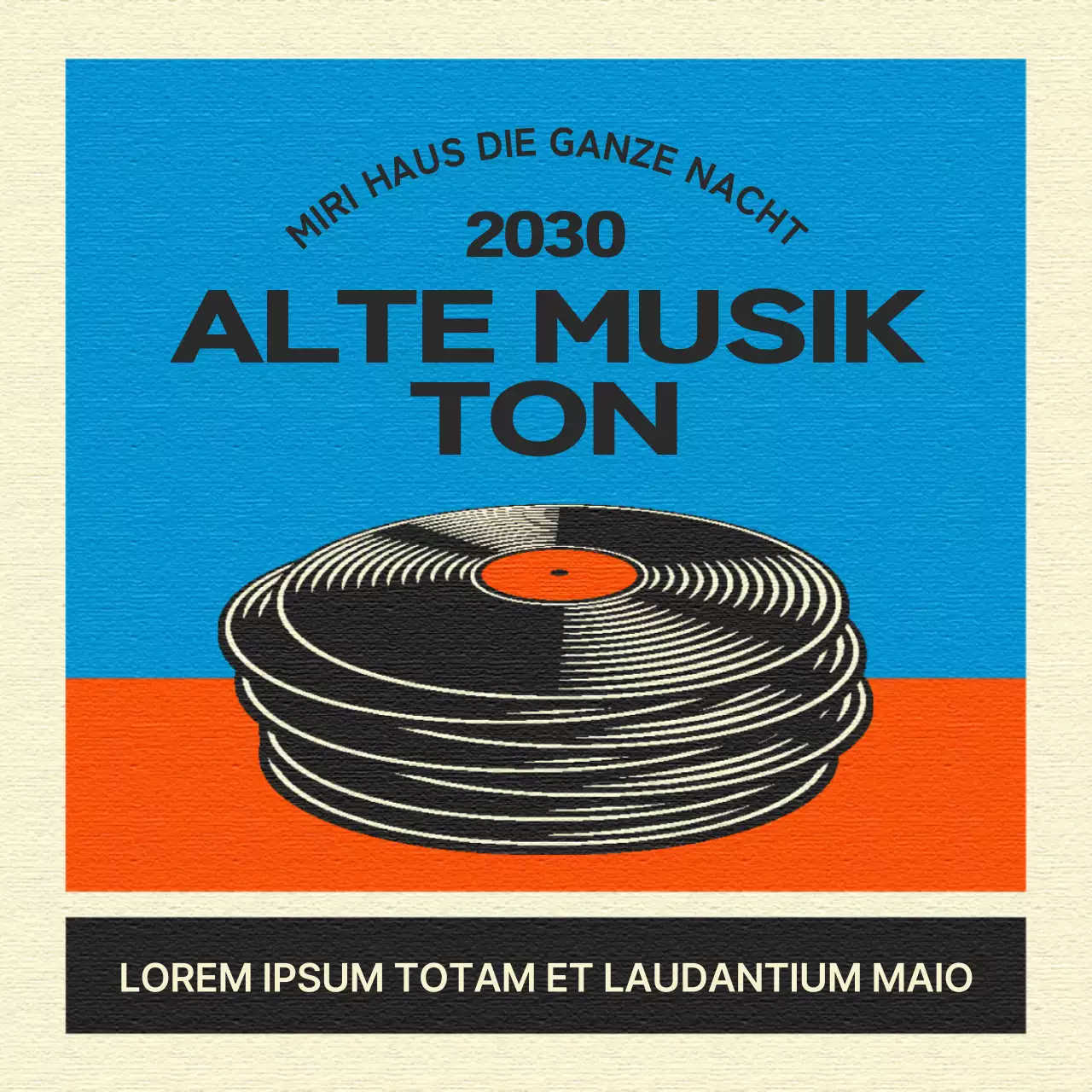 Werben Sie für Ihren Auftritt mit einem rot-blauen Retro-Look