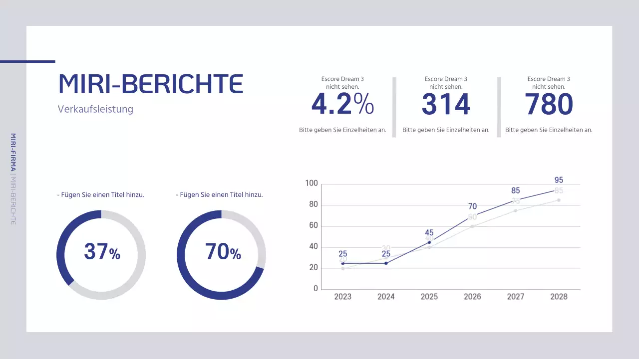 Ein einfaches Unternehmensprofil in Marineblau und Grau