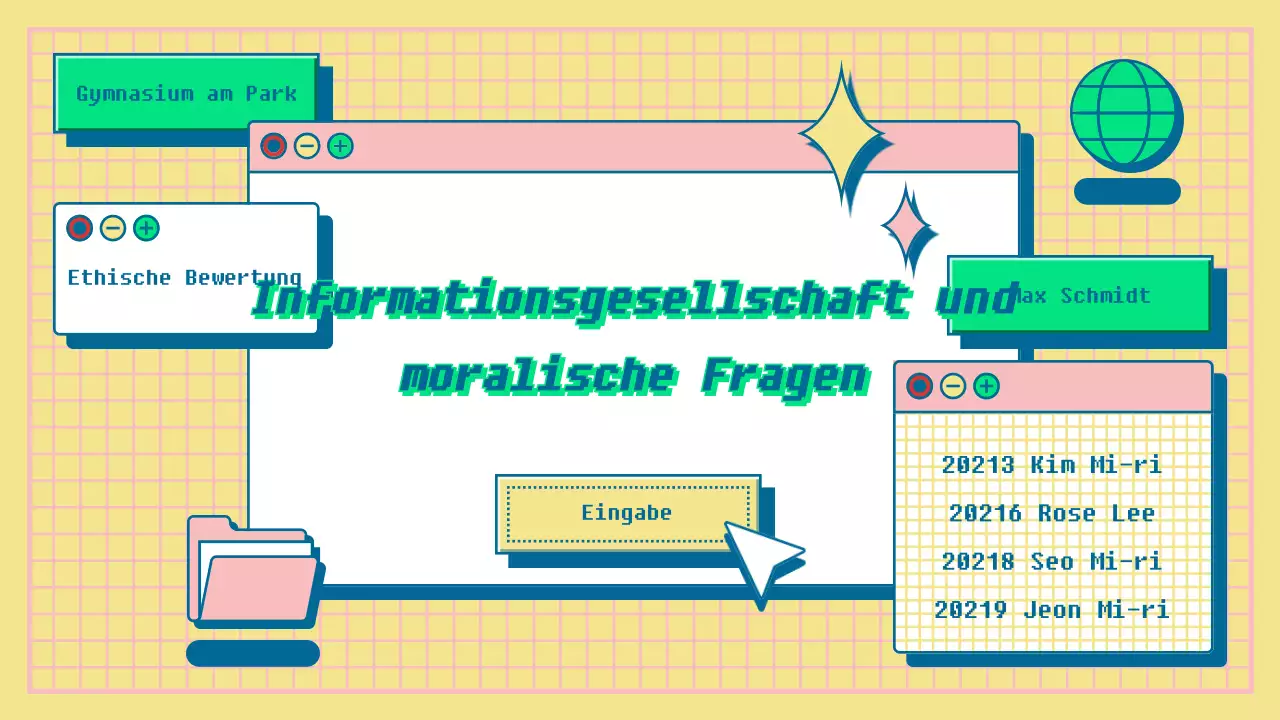 Präsentation der Leistungsbewertung des Konzepts des gelben und rosa Internetbrowsers