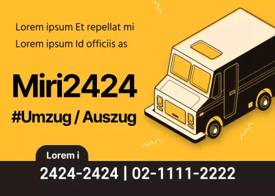 Förderung eines aufgeräumten orangefarbenen Umzugszentrums