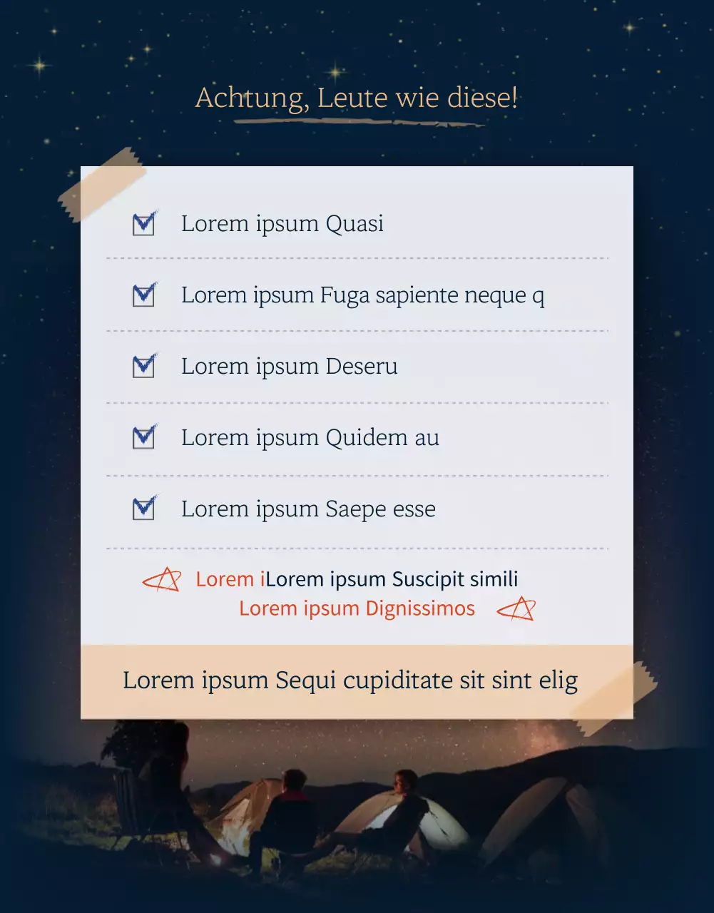 Navy und Dark Camping Detailseite