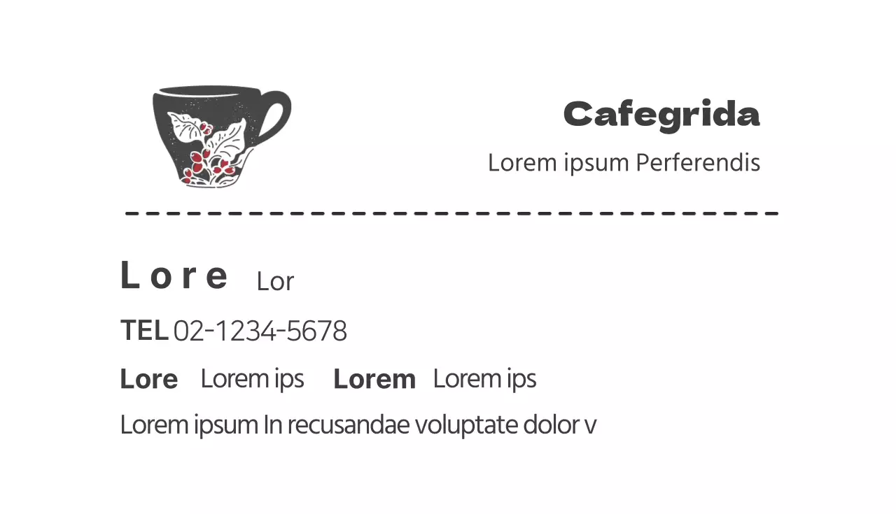 Grau Rot Illustrierte Cafe Visitenkarte