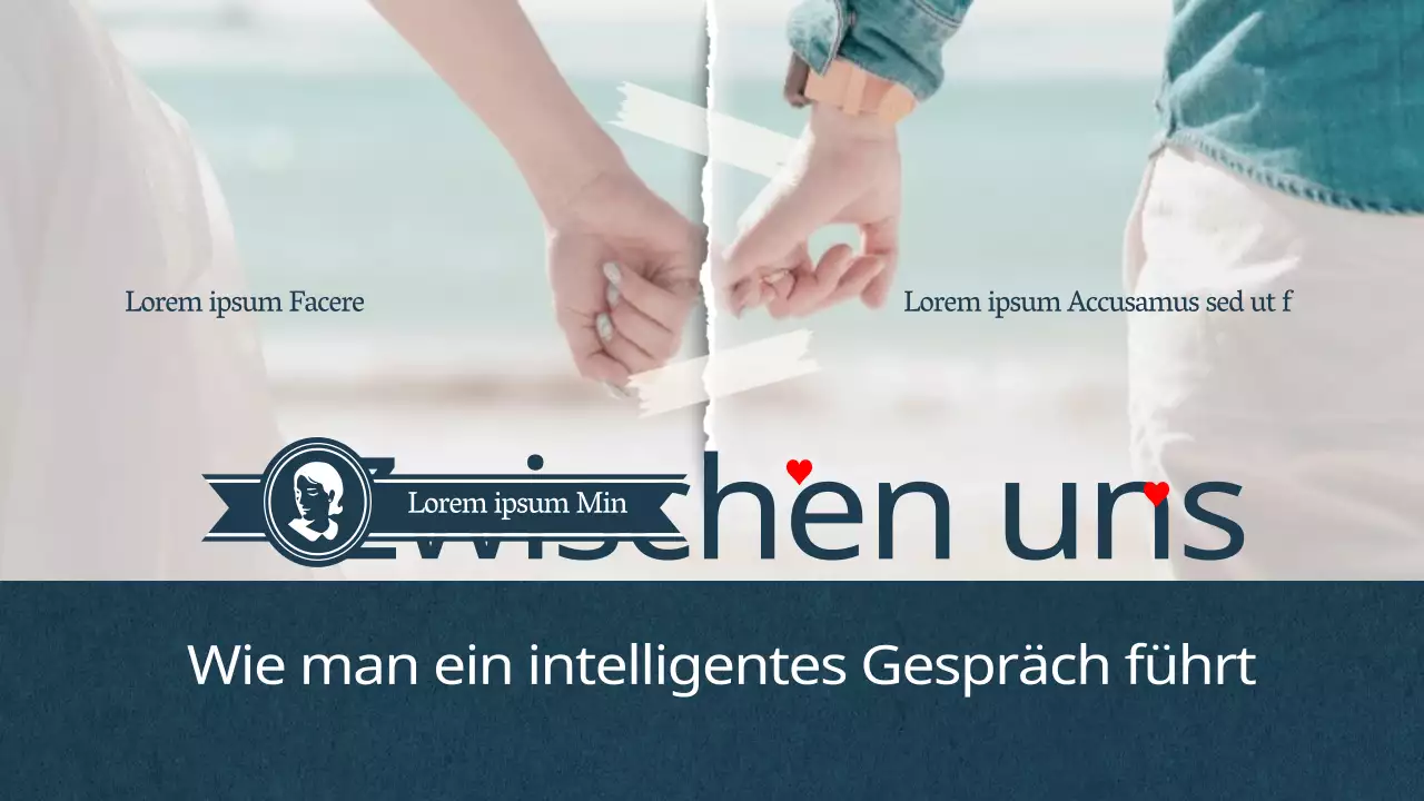 Blaue und weiße Fotos heben den Kanal für Beziehungsberatung hervor