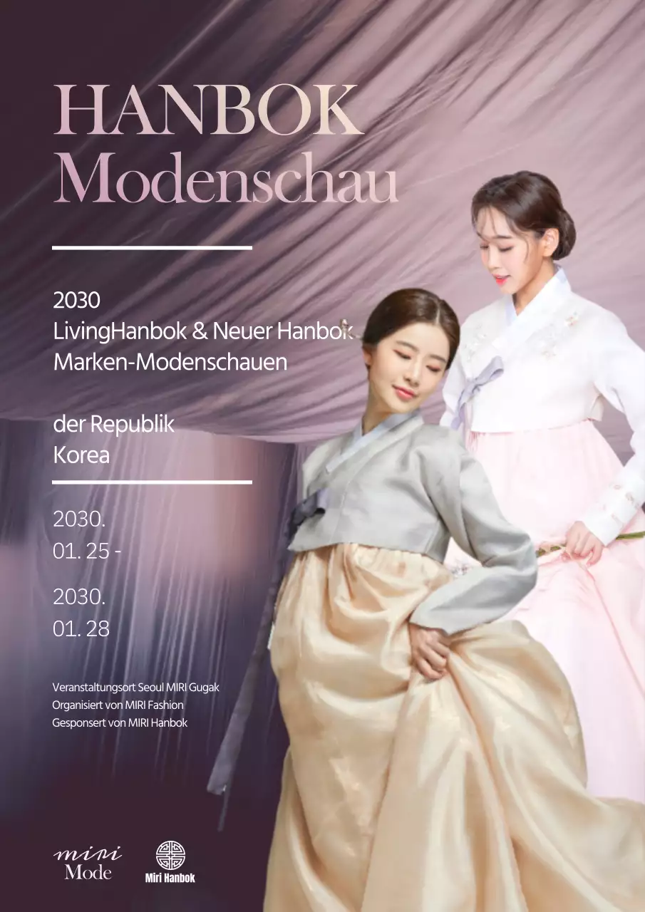 Lila Eleganter Hanbok Modenschau Promotion