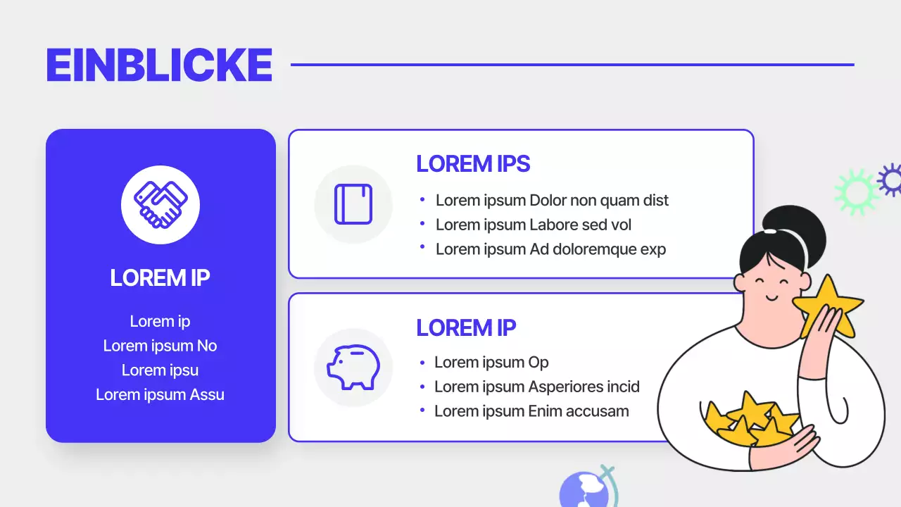 Illustriertes Thema der wirtschaftlichen Jugendbildung in Blau und Orange