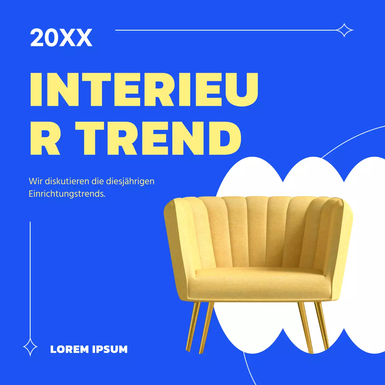 Der schlichte blaue Einrichtungstrend