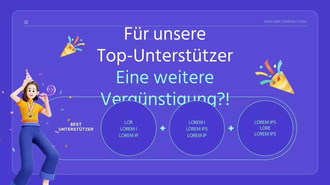 Kitschige Markteinführungsanzeige mit niedlichen blauen Illustrationen