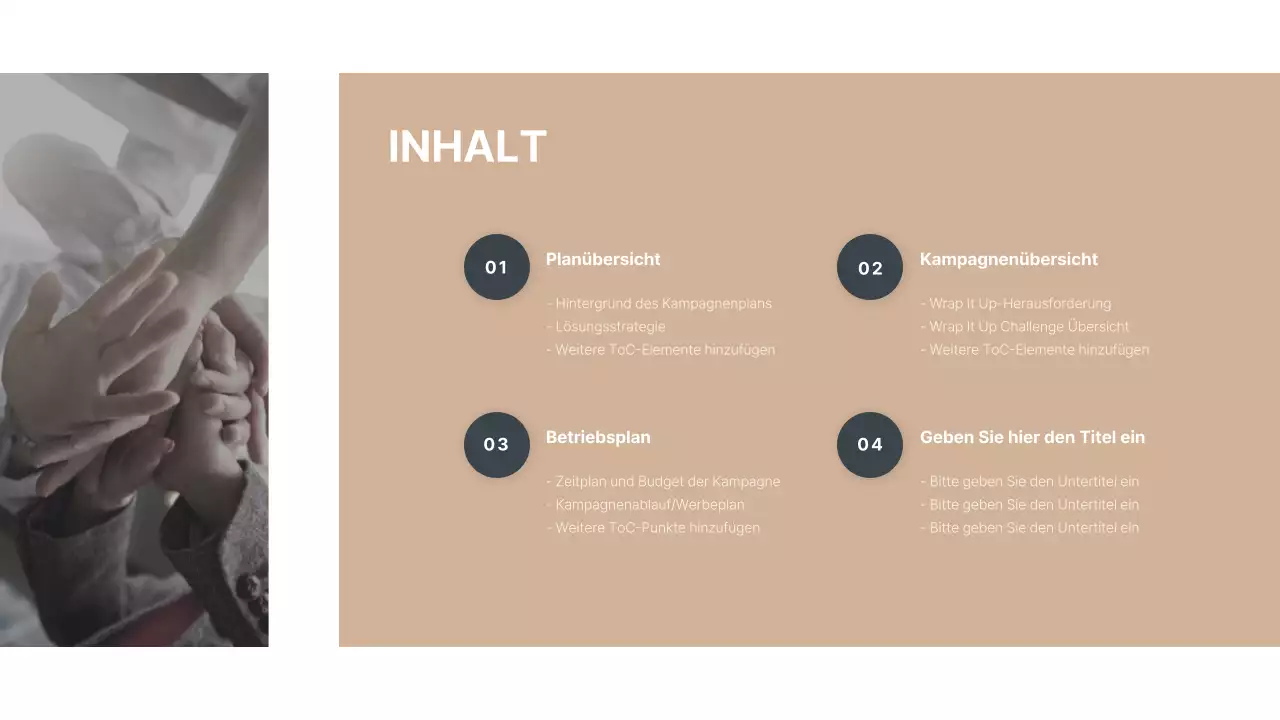 Präsentation eines Pitches für eine interne Umweltkampagne in beruhigenden Grüntönen