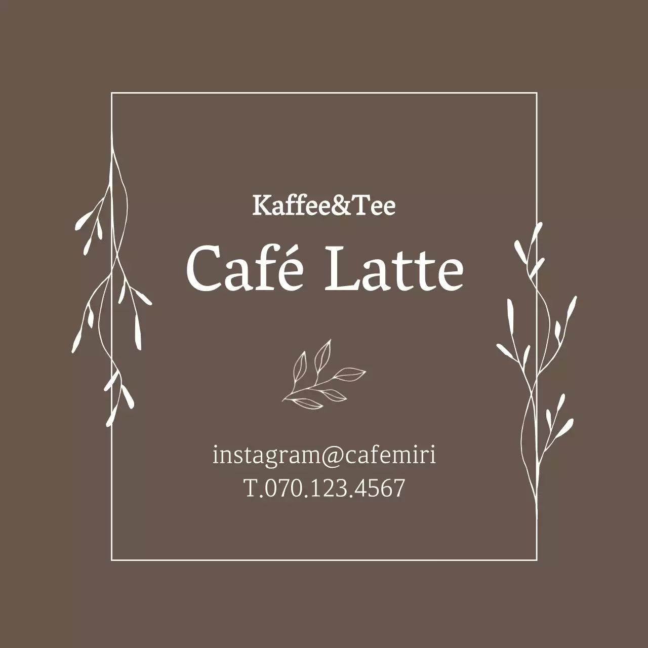 Braun Einfacher Rand Illustration Cafe