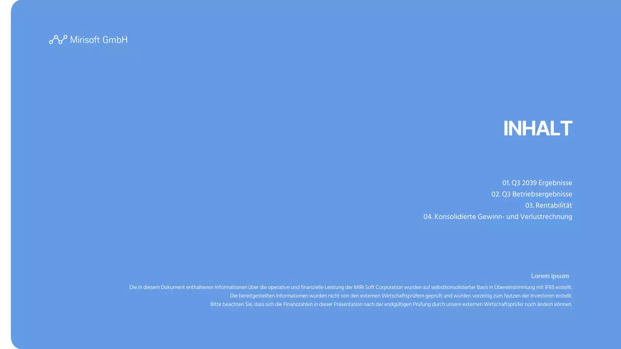 Bluetone's Third Quarter 2039 Results of Operations Quarterly Report Half-Yearly Report Mirisoft, Inc.