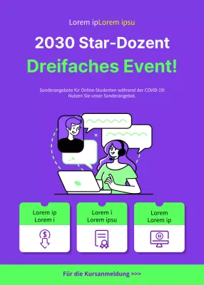 Kursrabatte in lila-grün