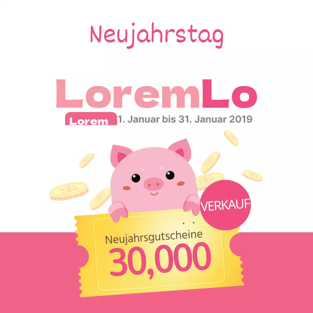 NeujahrEinkaufenRabatteSchweine