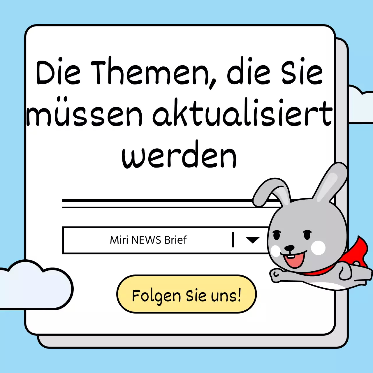 Ein niedliches Häschen in hellblauem und grünem Farbschema stellt die diesjährigen Änderungen der Politik vor