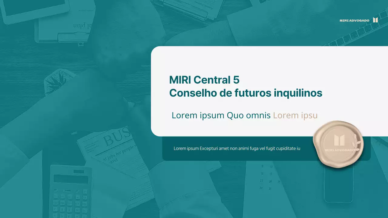Proposta de escritório de advogados profissional com um tema turquesa simples