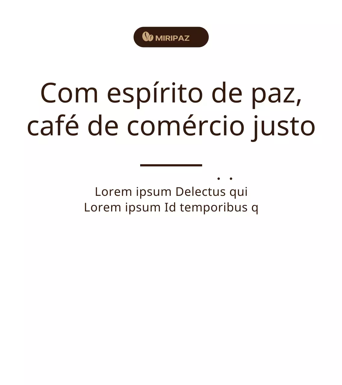 Castanho, estilo de texto simples Informações sobre o café Fairtrade na prateleira