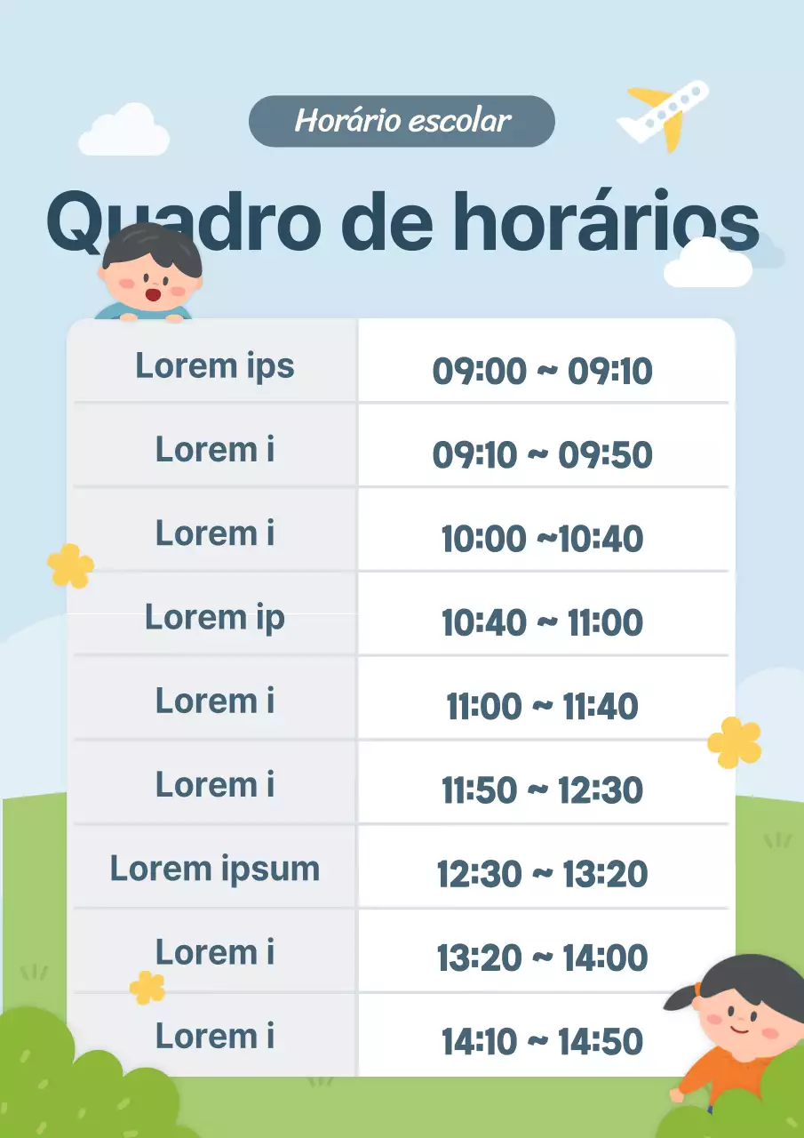 Bonitos sinais azuis ilustrados para correcções escolares