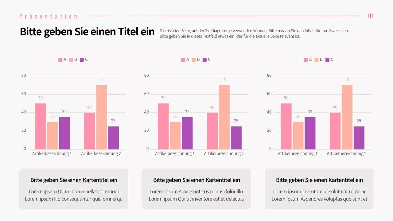 Präsentation verschiedener Layouts mit rosa Verlaufsgrafiken